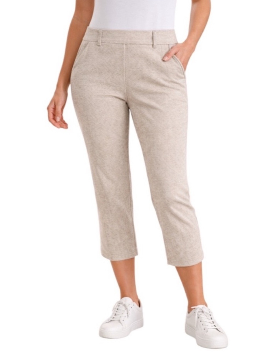☀️NWT Hilary Radley Tummy Control Capri Pant Beige 6